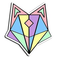 Fox Head Sticker Geometric Stickers Waterbottle Sticker Tumblr Stickers Laptop Stickers Vinyl Stickers