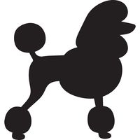 ANGDEST Poodle Silhouette (Black) (Set of 2) Premium Waterproof Vinyl Decal Stickers for Laptop Phone Accessory Helmet Car Window Bumper Mug Tuber Cup Door Wall Decoration