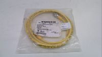 "TURCK KB 3T-2-SB 3T Cordset, 1/2-20UNF, Female Str to Male Str, 3 Wire, 2m, PVC, Yellow, U2425-0"