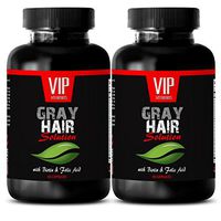 Biotin Vitamins - Gray Hair Solution - Hair Skin Nails Vitamins (2 Bottles 120 Capsules)