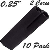 0.2" Core - HI-Quality, Low Voltage Heat Shrink End Breakout Boots: 2 Core (10 Pack) Black
