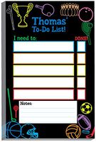 Neon Sports Kids to-Do Pad | Homework Pads | Personalized School Notepads for Kids | Custom Printed School Pads | Schedule pad | Stationery for School