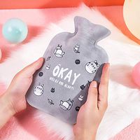Irrigation hot Water Bottle Female Injection Plumbing Water Bag Flushing Warm Handbag Cute Cartoon Student Small Hand Warmer Explosion-Proof Warm Treasure, Gray Cute Small Trumpet