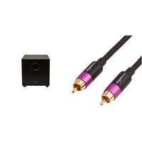 Pioneer SW-10 400W Powered Subwoofer, Black & AmazonBasics Subwoofer Cable - 15 Feet