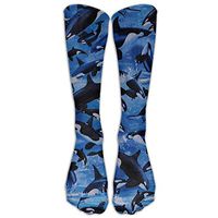 EAR New Killer Whales Orcas Ocean Sea Animals Unisex Compression Socks Athletic Tube Stockings Women's Men's Classics Knee High Socks Sport Long Sock One Size