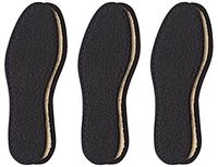 Pedag Washable Deo-Fresh Insoles with Natural Cotton Terry and Sisal Fibers, Black, 3 Count, US8L/EU38