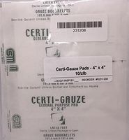 Gauze Pads - 4” x 4” - Certi-Gauze - Certified 231-208 10/Bag