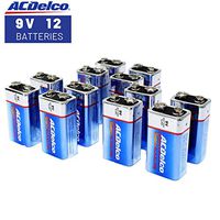 ACDelco 9 Volt Batteries, Super Alkaline Battery, 12 Count Pack