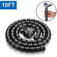 10FT Cable Management Sleeve Cord Bundler 0.8" Diameter w/Zip Clip Cable Zipper Wire Wrap Cord Organizer Cable Tube Hider Flexible & Expandable Home & Office Wire Concealer for PC TV Computer Cinema