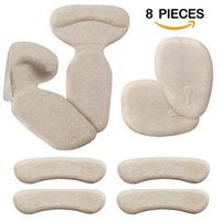 High Heel Pads (8 pcs) - High Heel Inserts, Heel Grips, Anti Slip Shoe Cushion, Ball of Foot Insoles, High Heel Liner, Heel Snugs for Women - Blister Prevention & Improve Shoes Too Big (Beige)