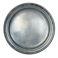 Club Pack Pewter Paper 9in Plates Printed to Look Like Pewter Trays, Box Contains 96 Paper Plates