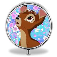 Compact 3 Compartment Medicine Case, IMLONE Customized Deer Pill Organizer Metal Pill Box Pill Container for Purse, Travelling and Daily Needs