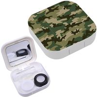 Portable Contact Lens Case Box Travel Kit Mirror + Bottle + Tweezers Container Holder [ Military Hunting Camouflage ]