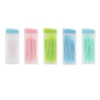 Vosarea 500pcs Plastic Toothpicks Double Head Eco Friendly Portable Toothpicks Dental Oral Teeth Care for Men Women Adults (Mixed Color)
