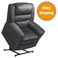 Catnapper Power Lift Recliner with Comfort Coil Seating Featuring "Comfor-Gel" - Pillow Top Seat - Soft and Durable Polyester Fabric (Smoke) - 350 lb Weight Capacity