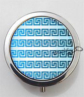 BlackKey Greek Pattern 3-Compartment Decorative Pocket Gift Box Case Organizer for Pill, Color 1 -2101