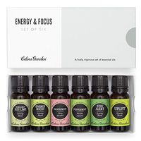 Edens Garden Energy & Focus Essential Oil 6 Set, Best 100% Pure Aromatherapy Starter Kit (For Diffuser- Anxiety & Stress), 10 ml