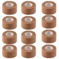 Self Adhesive Bandage Cohesive Warp Bandages Sport Medical Tape Tattoo Grip Cover Nonwovens 1"x5y 12Roll for Stretch Athletic, Ankle Sprains & Swelling, Sports，House Peta & Horse FDA Approved