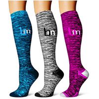 Compression Socks,(3 Pairs) Compression Sock Women & Men - Best Running, Athletic Sports, Crossfit, Flight Travel (Multti-colors22, Small/Medium)