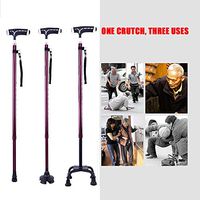 TXDWYF Tetrapod Walking Stick/Walking Stick and Mobility Aid/Flexible and Durable Walking Aid/Portable Cane with Ergonomic Handle/Lightweight Height Adjustable Walking Stick,Burgundycolor