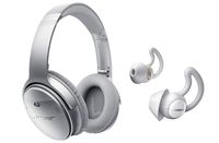 Bose QuietComfort 35 Series II Silver Noise Cancelling Headphones & Bose Noise Masking Sleepbuds Bundle