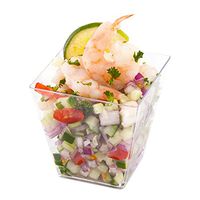 8-OZ Large Kova Dessert Tumbler Cup - Elegant Square Clear Plastic Cups: Perfect for Serving Desserts, Appetizers, and Snack Samples - Disposable and Eco-Friendly - 100-CT