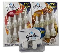 Glade Plugins Apple Cinnamon 8 Refills and Cashmere Woods 8 Refills with 2 Warmers Create Warm and Cozy Atmospheres In Any Room