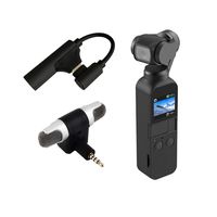 Type C to 3.5mm Audio Adapter External Wireless Microphone For DJI Osmo Pocket (Black)
