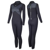 Hevto Wetsuits Women 3mm Neoprene Full Scuba Diving Suits Surfing Swimming Long Sleeve Keep Warm Back Zip (X-Women Gray, LS)