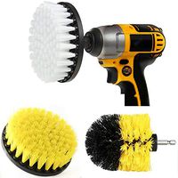 3 Piece Drill Brush Attachment Set - Soft, Medium and Yellow Round Brush Drill Brush for Cleaning by HUAWELL