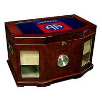 Large Premium Desktop Humidor - Glass Top -US Army 82nd Airborne Division, Shldr Sleeve
