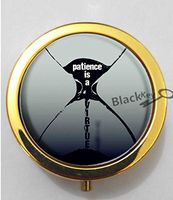 BlackKey Patience Beautiful Inspirational Word 3-Compartment Decorative Pocket Gift Box Case Organizer for Pill, Color 2 -1743