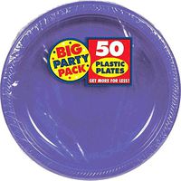Amscan New Purple Plastic Plate Big Party Pack, 50 Ct.