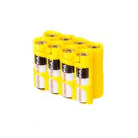 Storacell by Powerpax AA Battery Caddy, Yellow, Holds 8 Batteries