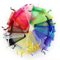 Dealglad 50pcs Drawstring Organza Jewelry Candy Pouch Christmas Wedding Party Favor Gift Bags (7x9", Mixed Color)