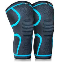 Keenhealth Compression Knee Brace (2Pack) - Knee Sleeve Pain Relief - for Arthritis, ACL and MCL - Support for Gym, Running, Working Out and Sports - for Men and Women (Blue, L)