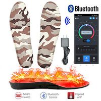 MANTUOLE Rechargeable Smart Heated Insoles. Control Remotely with Bluetooth Enabled Smartphone app. Works up to 7+Hours. Great for Skiing, Hunting, Hiking, Camping, or Outdoor Sports Size M