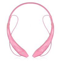 Wireless Headphones, Megadream Wireless Stereo Sport BT Headset Neckband Retractable Earbuds w/Mic for Running Gym Yoga Exercise iPhone Samsung (Pink)
