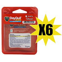 Uni's DayQuil Severe Cold and Flu Multi-Symptom Relief, 6-Count of Single Dose Relief to Go, 2 Caplets Per Pack. #1 Pharmacist Recommended, Daytime Sore Throat, Fever, and Congestion Relief.