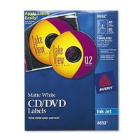 Avery CD Labels, Inkjet Matte, 40/PK, White