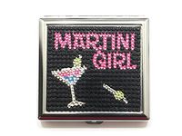 Bling Double Sided Metal Cigarette Case for Kings/Wallet (Martini Girl)