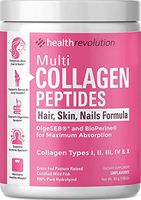 Health Revolution Multi Collagen Powder for Women – 5 Hydrolyzed Collagen Peptides Types I, II, III, IV, and X – Supports Joints, Skin, Hair and Nails – Non-GMO, Gluten-Free, Unflavored