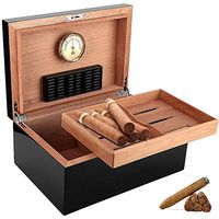 Cedar Wood Cigar Case，Luxury Design Portable Humidor Holder Cigar Storage Box for Gift Home Office Travel Outdoor