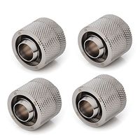 Bitspower G1/4" to 3/8" ID, 5/8" OD Compression Fitting V3 for Soft Tubing, Black Sparkle, 4-Pack