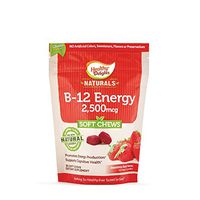 Healthy Delights Naturals Vitamin - B-12 Energy Soft Chews - 2,500 MCG - Strawberry Burst (30 Soft Chews)
