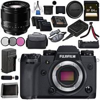 Fujifilm X-H1 Mirrorless Digital Camera (Body Only) 16568731 XF 56mm f/1.2 R Lens 16418649 VPB-XH1 Vertical Power Booster Grip Bundle