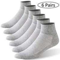 Forcool Diabetic Socks, Men's Women's Non Binding Loose Top Extra Wide Ankle Low Cut Cotton Diabetic Socks Edema Socks Diabetes Socks with Seamless Toe for Summer, 6 Pairs Gray X Large