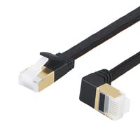 Cat7 Flat Ethernet Cable, CableCreation Up Angle SSTP 10 Gigabit Shielded Ethernet Network Patch Cable cat 7, 2m（6.6FT）, Black
