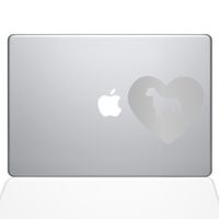The Decal Guru Heart Boxer Dog MacBook Decal Vinyl Sticker - 15" MacBook Pro (2016 & Newer) - Silver (1326-MAC-15X-S)