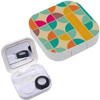 Portable Contact Lens Case Box Travel Kit Mirror + Bottle + Tweezers Container Holder [ Pattern Design ]